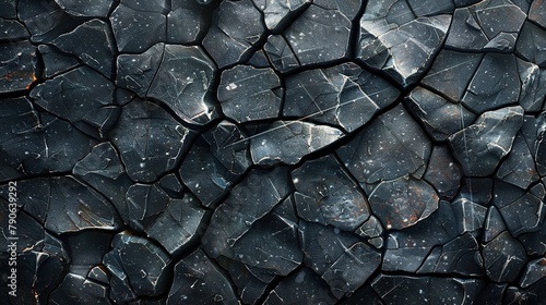 abstract shattered dark stone texture background as panorama wallpaper