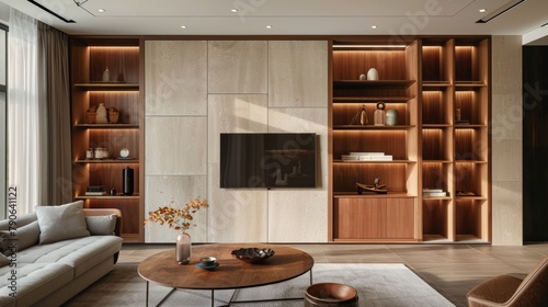 Sophisticated and streamlined built-in cabinet design, perfect for modern living spaces