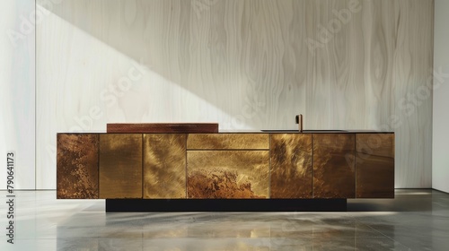 Sleek modern cabinet design highlighted in a minimalist setting, embodying contemporary luxury