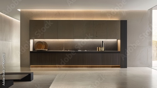 Sleek modern cabinet design highlighted in a minimalist setting, embodying contemporary luxury