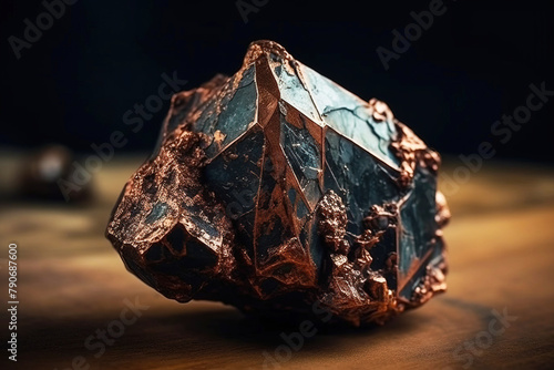 Khatyrkite is a rare precious natural stone on a black background. AI generated. Header banner mockup with space.