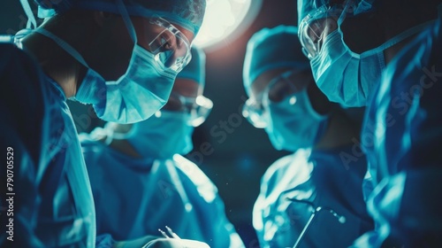 A group of surgeons are performing a surgery