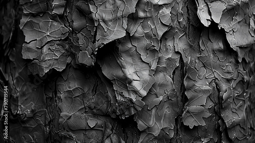 Close-up Monochrome Texture of Tree Bark