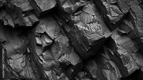Detailed Monochrome Basalt Rock Surface