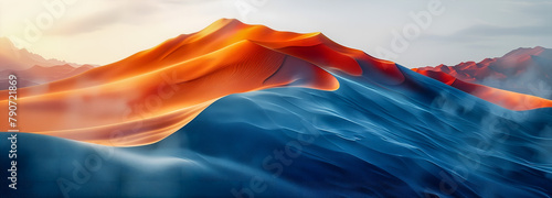 Dunes de sable orange et bleu