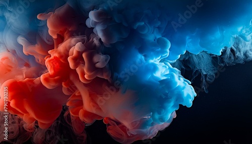 ai generative of a explosion art wallpaper with smoke and red and blue clouds