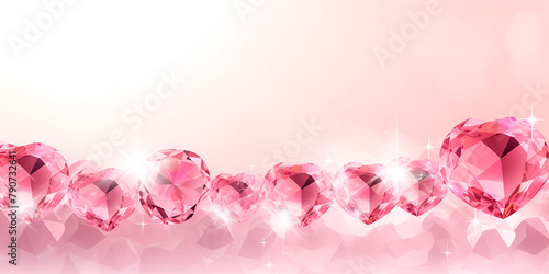  Ruby Gem Diamond group falling of pink background 