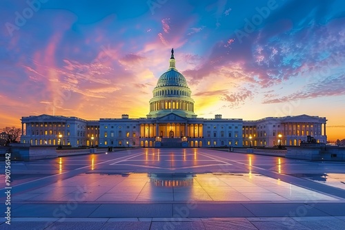 Capitol Building at dusk.