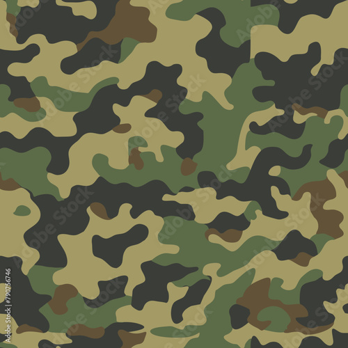  Modern camouflage background, classic texture, vector seamless pattern
