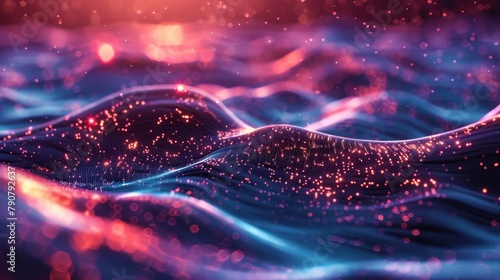 Futuristic audio visualizer with flowing waves