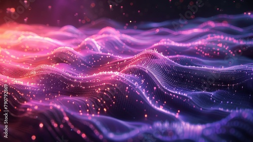 Futuristic audio visualizer with flowing waves