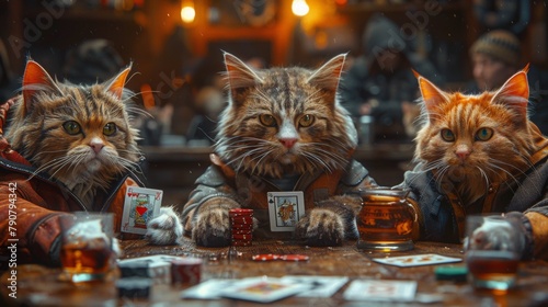cats sitting in a pub