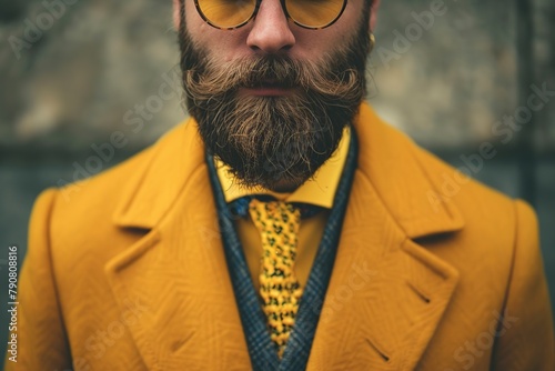Stylish Man in Yellow Suit