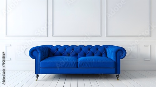 青いソファー