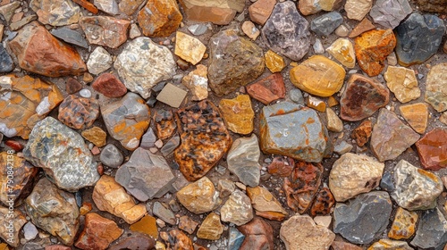 Colorful Conglomerate Rock Closeup for Decorative Exterior Design and Detail in Construction