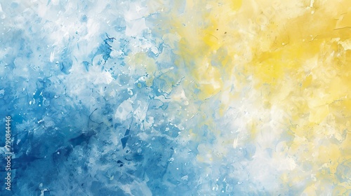 青と黄色の水彩グラデ背景素材02