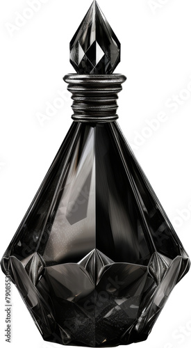 black potion bottle,magic potion fantasy bottle isolated on white or transparent background,transparency 