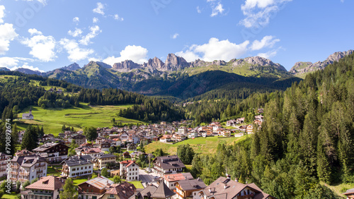 Italian Dolomites Landscape village of Falcade and Caviola in the Province of Belluno