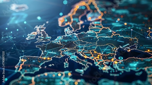 Digital Pulse of Western Europe: A Cyber-Tech Symphony. Concept Technology Trends, Innovation Strategies, Digital Transformation, Global Market Insights, Data Privacy