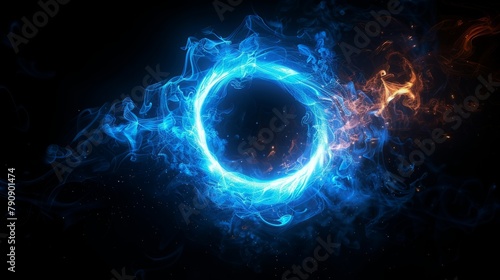 make a similar small circular blue mana energy aura