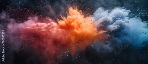 Vibrant Holi Explosion: A Minimalist Symphony of Colors. Concept Minimalist Photoshoot, Colorful Hues, Creative Compositions, Artistic Expressions, Joyful Moments