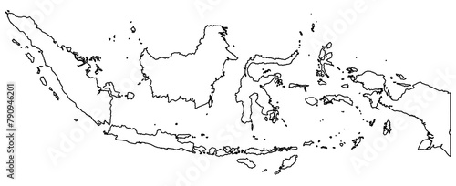 Outline of the map of Indonesia with regions
