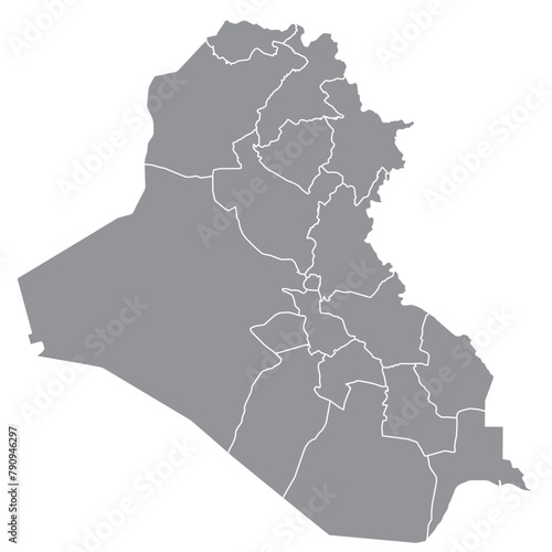 Outline of the map of Iraq with regions