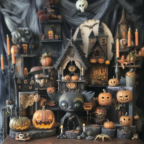 Una misteriosa y muy detallada maqueta inspirada en halloween