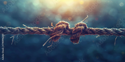 Disconnection: The Frayed Rope and Broken Connection - Imagine a frayed rope symbolizing a broken connection, illustrating feelings of disconnection