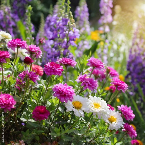 Kolorowe kwiaty ogrodowe