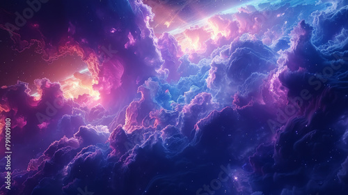 Blue nebula in deep space