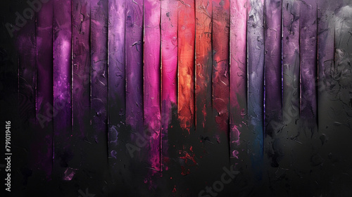 Abstract Painting of Purple and Pink Stripes