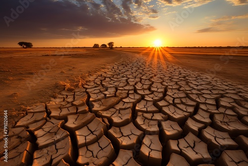 Once fertile fields are now parched and cracked, the relentless sun baking the earth, whispering a cautionary tale of droughts yet to come