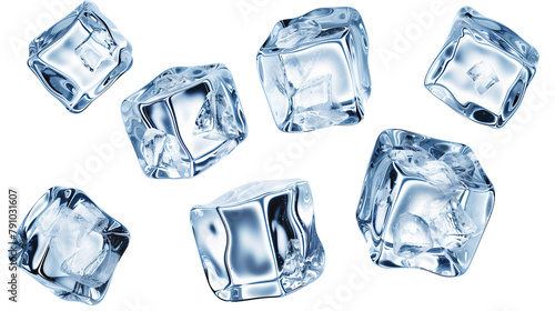 set off ice cubes, isolated, transparent background