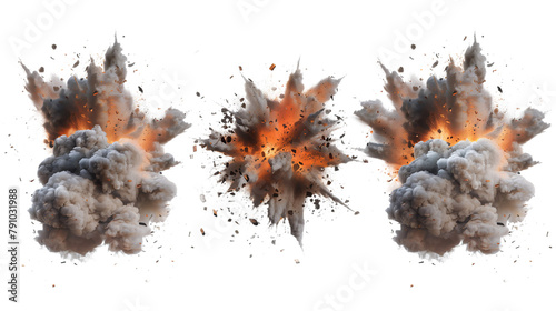 set off explosions, isolated, transparent background