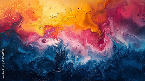 abstract fluid painting with bright and unique colors