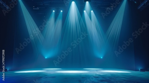 Empty Stage Illuminated for Modern Dance Performance Generative AI