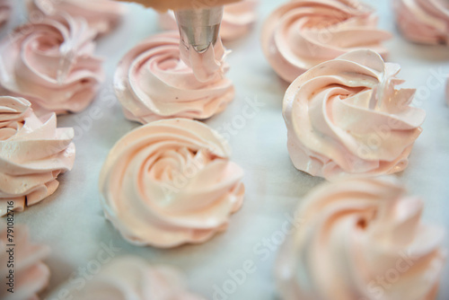 Cooking of marshmallow berry zefir with very delicate and tender texture