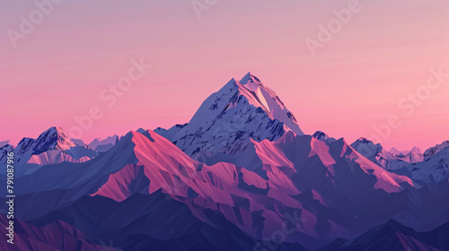 Mountain range scene at dusk