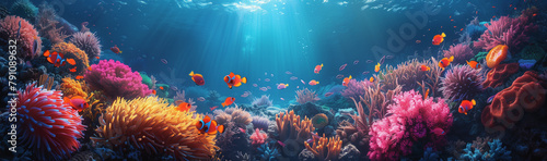 Underwater Coral Paradise with Fish