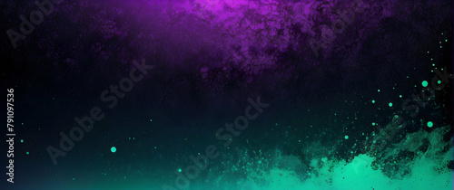 An abstract composition with organic shapes in mystic purple and teal colors resembling an enchanted undersea scene