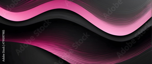 A modern abstract graphic design featuring elegant flowing pink lines with a silk-like texture on a dark backdrop
