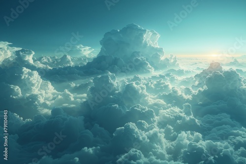 Blue skies sky white fluffy clouds beautiful summer spring weather sunny day happiness joy background cumulus cloud meditation meteorology realistic soft shapes