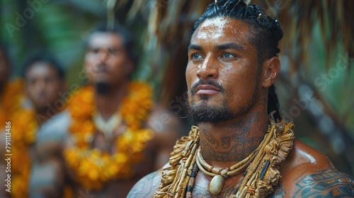 A traditional Samoan Tatau (tattoo) ceremony, 4k, ultra hd