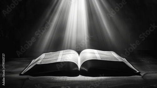 A symbolic image of the Bible as a guiding light AI generated illustration