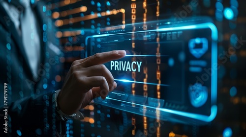 Futuristic privacy protection interface concept