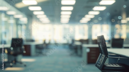 Blurred Legal Office A muted hazy image of a busy law firm with rows of cubicles and boardrooms stretching off into the distance creates the perfect background for legal scenes. .