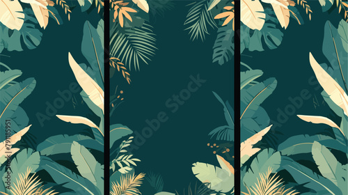Collection of vertical summer backgrounds with fram