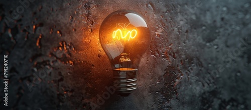 A single light bulb, illuminated brightly and attached to a wall, is adorned with numerous water droplets, creating a unique and refreshing image.