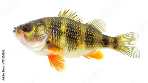 European perch angler fish, fishing isolated on white background